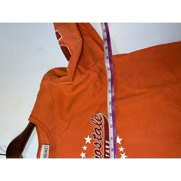 Y2K Womens Aeropostale Long Sleeve Shirt 5 Orange LS Top Women Medium 2000s M - Picture 8 of 9